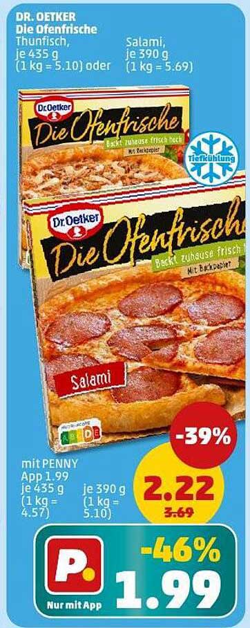 Dr. Oetker Die Ofenfrische Thunfisch oder Salami