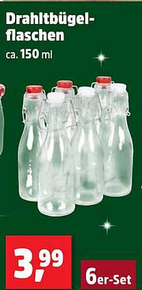 Drahtbügel-Flaschen 6er-Set ca. 150 ml