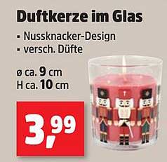 Duftkerze im Glas - Nussknacker-Design mit verschiedenen Düften
