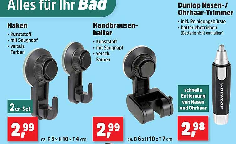 Dunlop Nasen-/Ohrhaar-Trimmer inkl. Reinigungsbürste