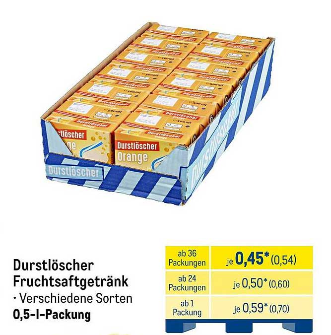 Durstlöscher Fruchtsaftgetränk – Verschiedene Sorten, 0,5-L-Packung