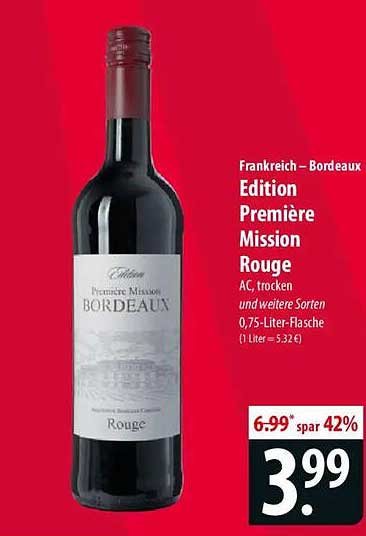 Edition Première Mission Rouge 0,75-Liter-Flasche