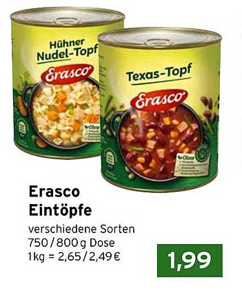 Erasco Eintöpfe - verschiedene Sorten
