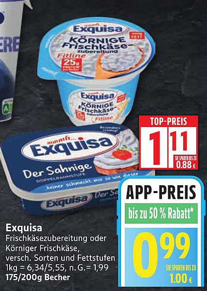 Exquisa Frischkäsezubereitung oder Körniger Frischkäse