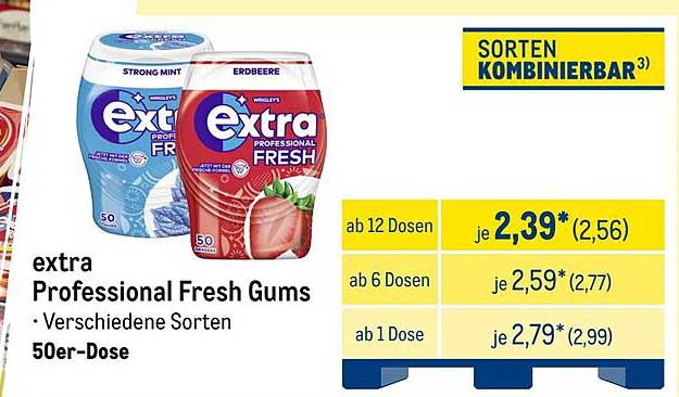 extra Professional Fresh Gums – Verschiedene Sorten 50er-Dose