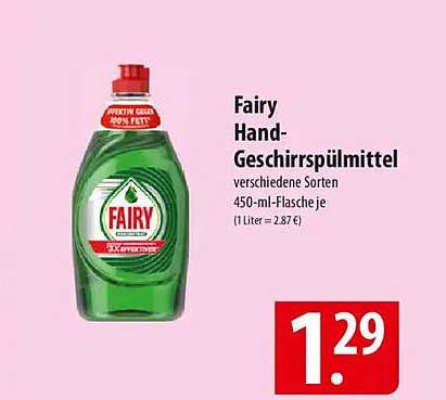 Fairy Hand-Geschirrspülmittel verschiedene Sorten 450-ml-Flasche je