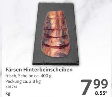 Färsen Hinterbeinscheiben frisch, Scheibe ca. 400 g, Packung ca. 2,8 kg