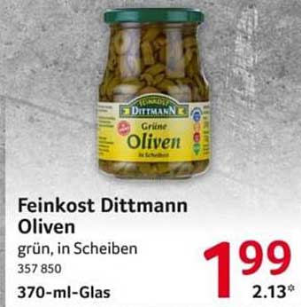 Feinkost Dittmann Oliven, grün, in Scheiben
