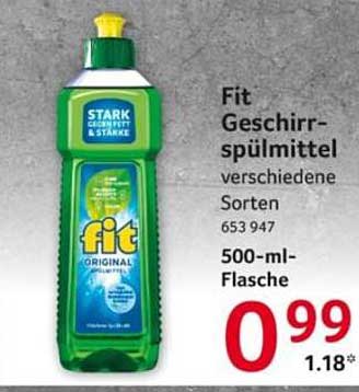 Fit Geschirrspülmittel verschiedene Sorten 500-ml-Flasche