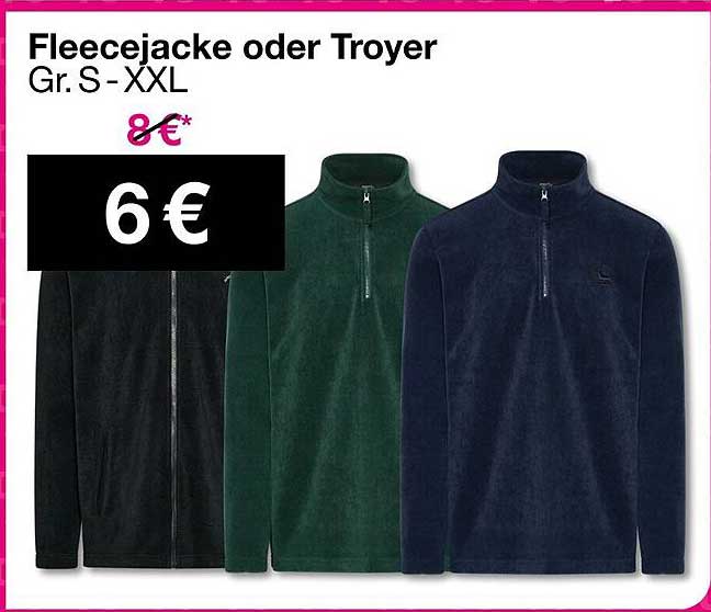 Fleecejacke oder Troyer Gr. S - XXL