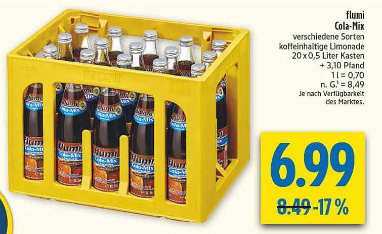 flumi Cola-Mix – verschiedene Sorten, Kasten mit 20 x 0,5 Liter