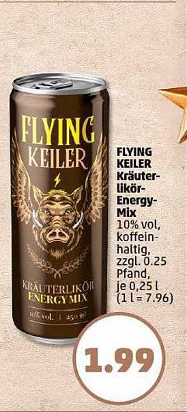 FLYING KEILER Kräuterlikör-Energy-Mix