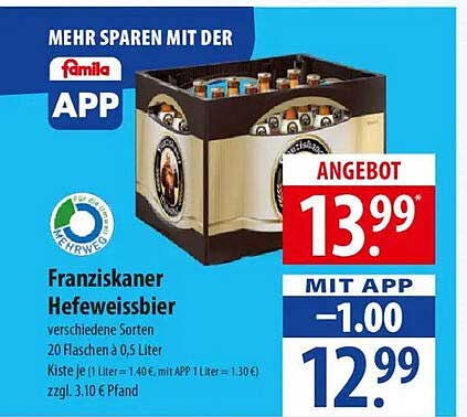 Franziskaner Hefeweissbier – verschiedene Sorten im Angebot