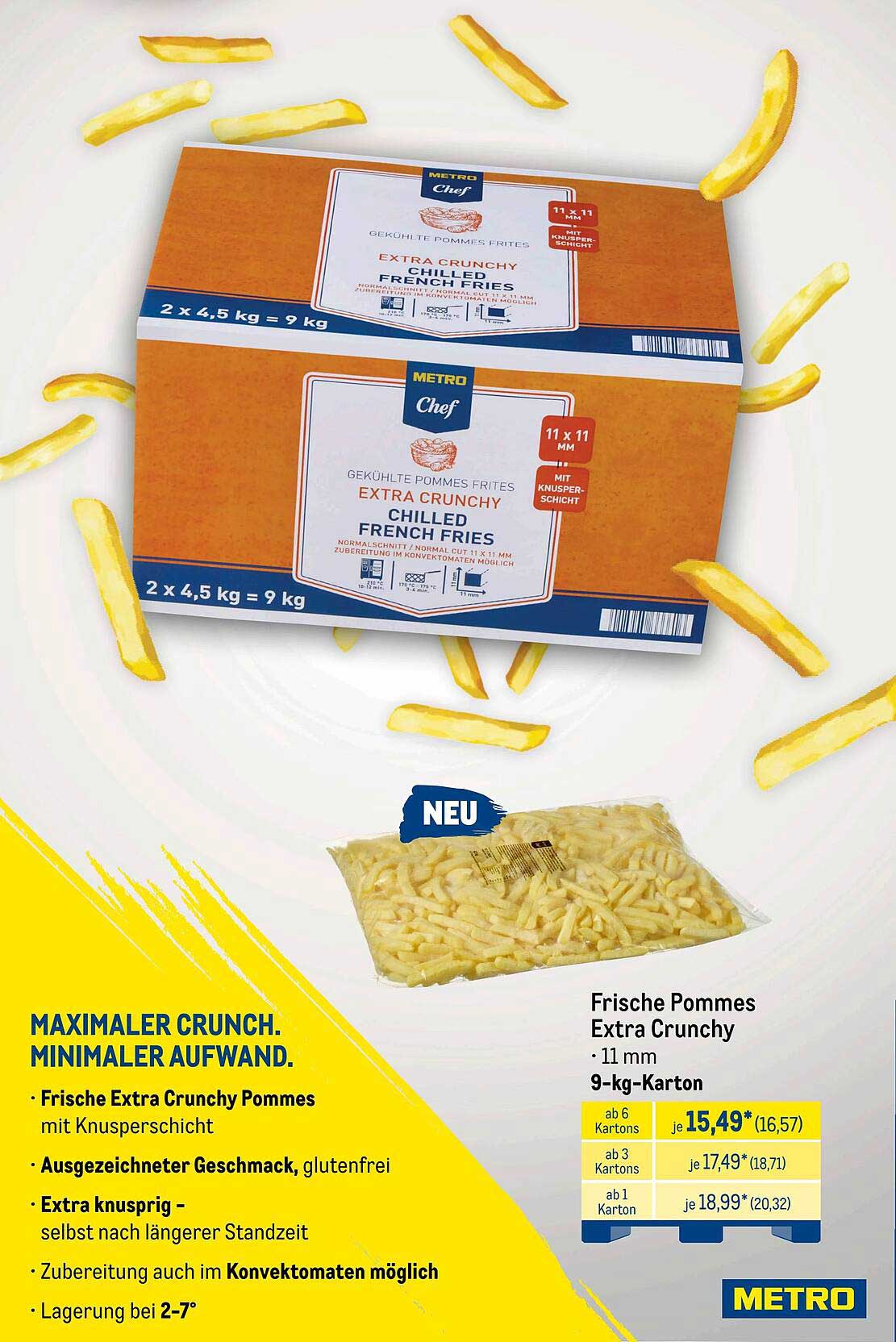 Frische Pommes Extra Crunchy - 9 kg