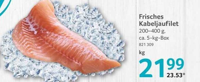 Frisches Kabeljaufilet 200–400 g, ca. 5-kg-Box