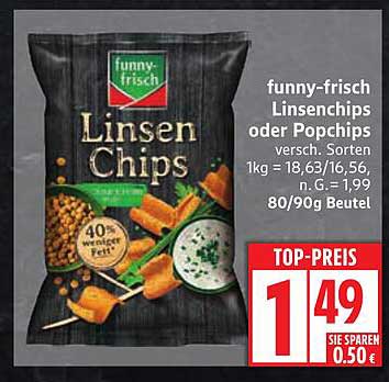 funny-frisch Linsenchips oder Popchips