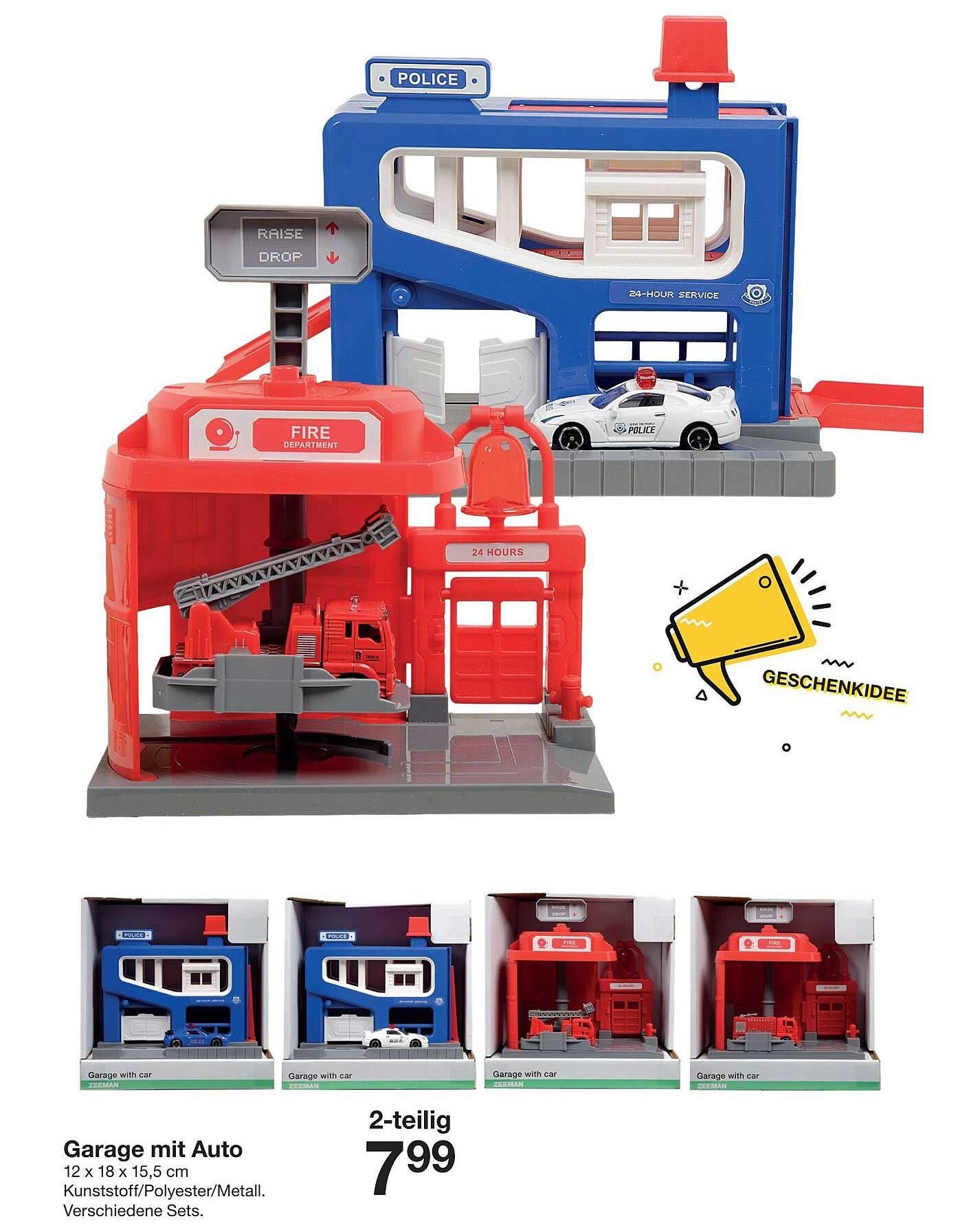 Garage mit Auto 2-teilig