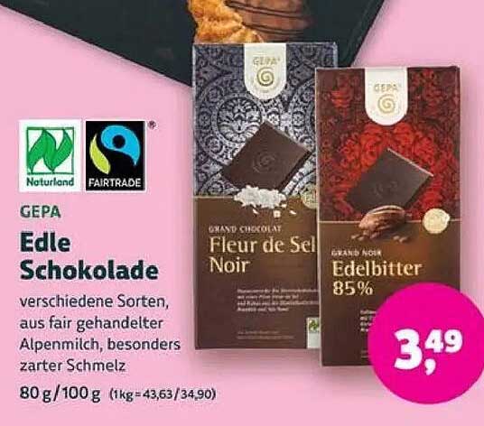 GEPA Edle Schokolade - Verschiedene Sorten
