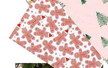 Geschenkpapier mit Lebkuchenmotiven