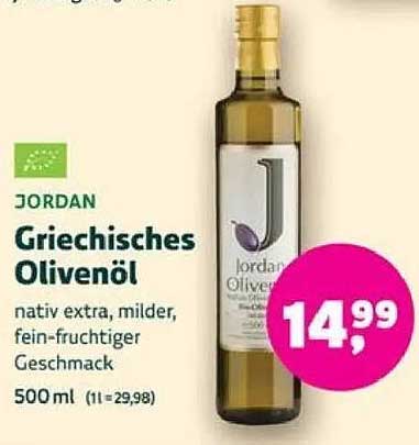 Griechisches Olivenöl von Jordan - nativ extra, 500 ml