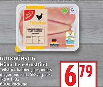 GUT&GÜNSTIG Hähnchen-Brustfilet 600g