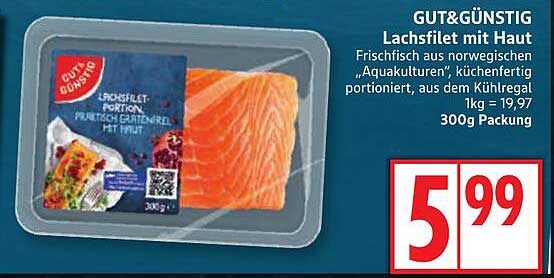 GUT&GÜNSTIG Lachsfilet mit Haut