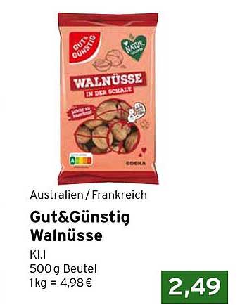 Gut&Günstig Walnüsse 500 g - In der Schale