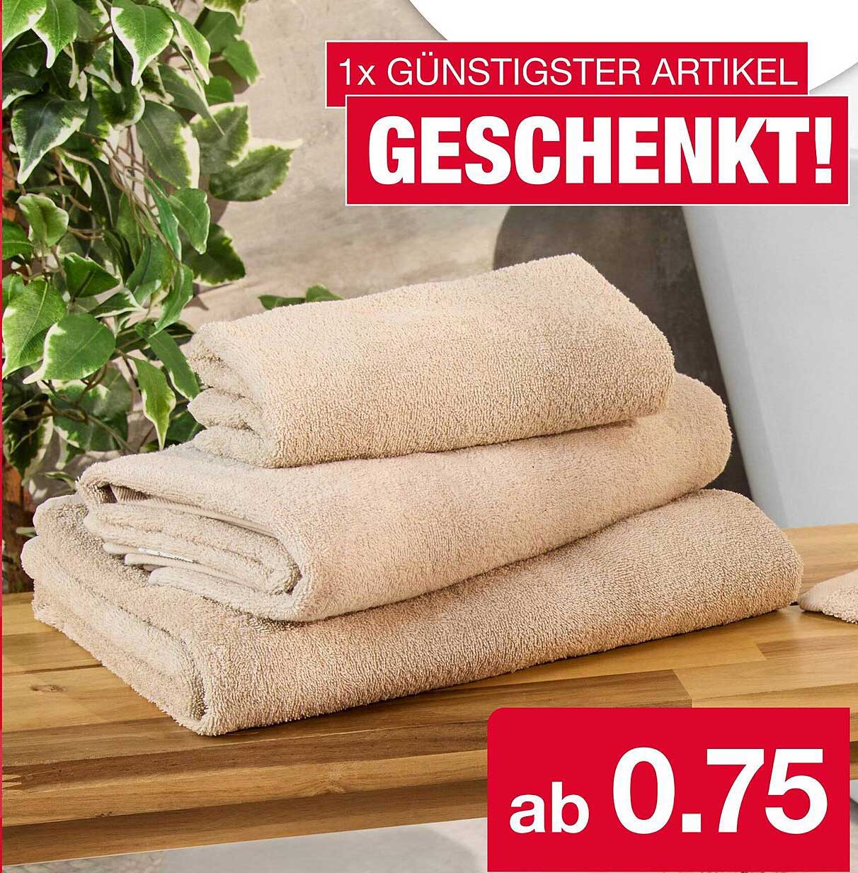 Handtücher: 1x Günstigster Artikel Geschenkt!