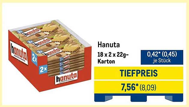 Hanuta 18 x 2 x 22g-Karton