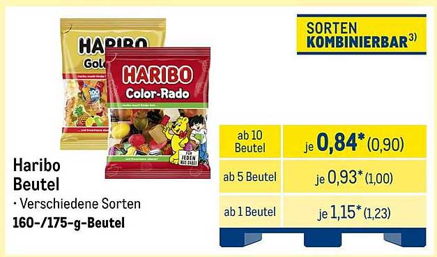 Haribo Beutel - Verschiedene Sorten (160-/175-g-Beutel)