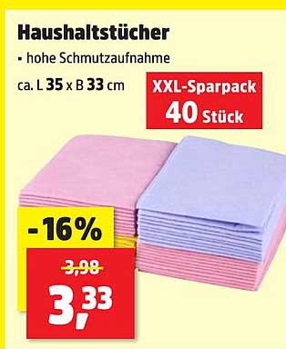 Haushaltstücher - hohes Schmutzaufnahmevermögen, 40 Stück im XXL-Sparpack