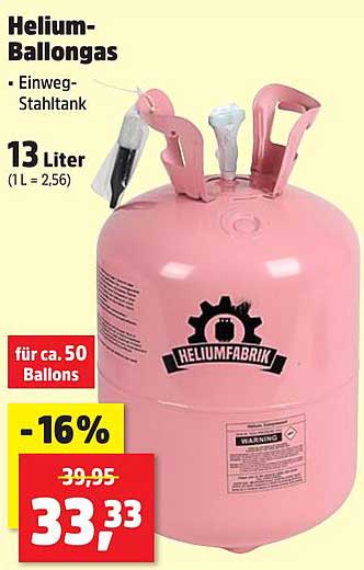 Helium-Ballongas - Einweg-Stahltank 13 Liter