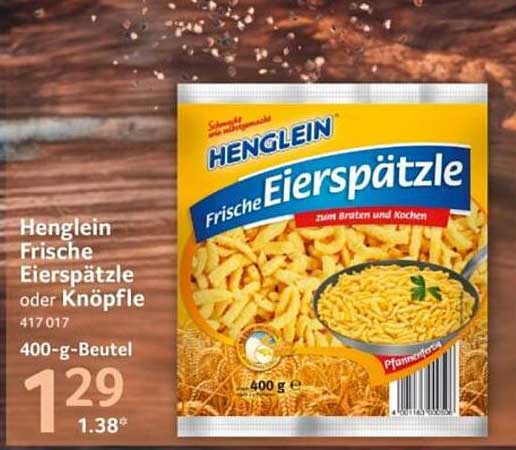 Henglein Frische Eierspätzle oder Knöpfle, 400-g-Beutel