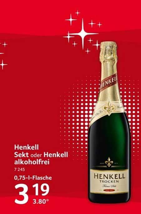 Henkell Sekt oder Henkell alkoholfrei 0,75-l-Flasche