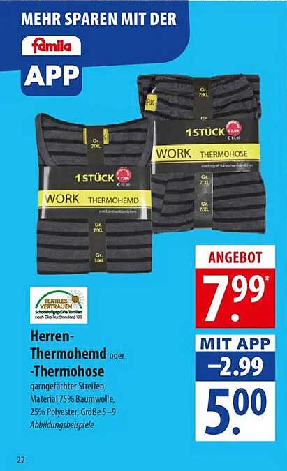 Herren-Thermohemd oder -Thermohose zum Sparpreis!