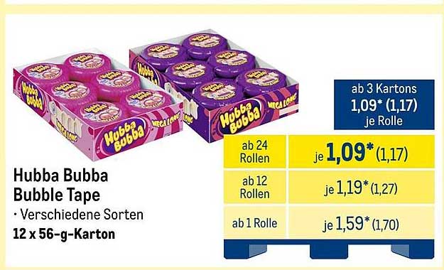 Hubba Bubba Bubble Tape - 12 x 56-g-Karton