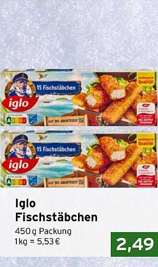 Iglo Fischstäbchen 450 g Packung