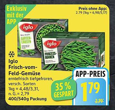 Iglo Frisch-vom-Feld-Gemüse 400/540g Packung