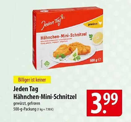 Jeden Tag Hähnchen-Mini-Schnitzel 500-g-Packung