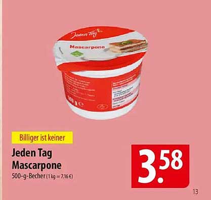 Jeden Tag Mascarpone 500-g-Becher