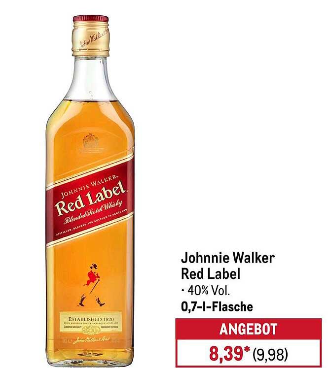 Johnnie Walker Red Label Blended Scotch Whisky 0,7 l