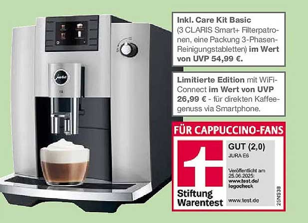 JURA E6 Kaffeevollautomat – Limitiert mit Care Kit Basic