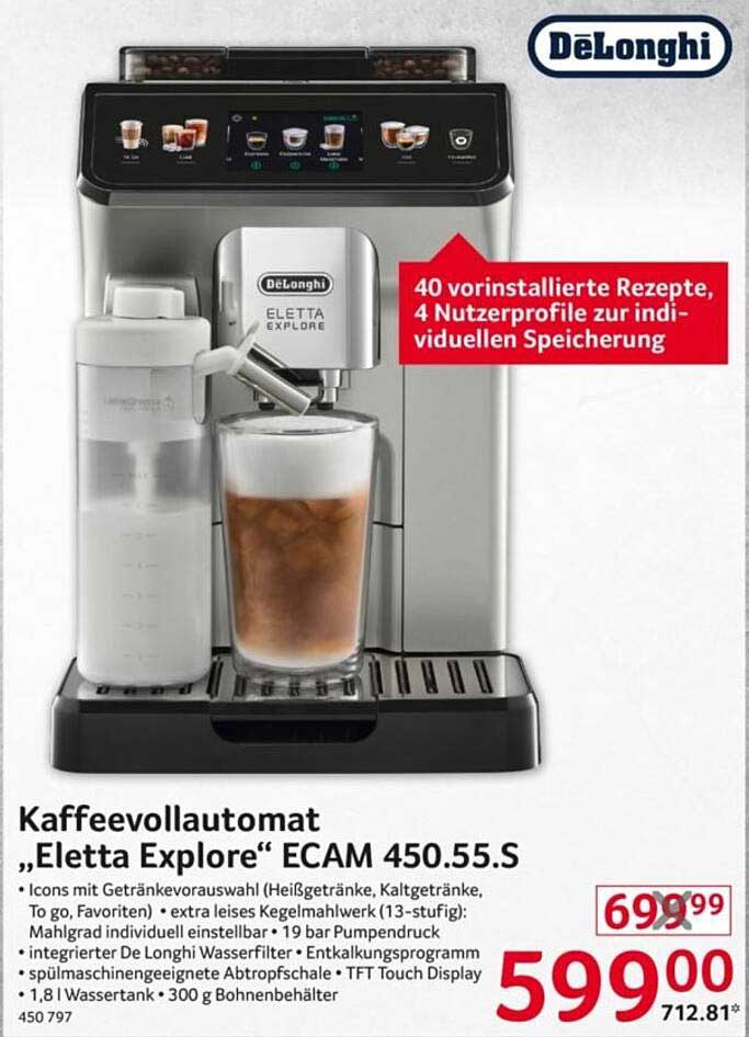 Kaffeevollautomat „Eletta Explore“ ECAM 450.55.S