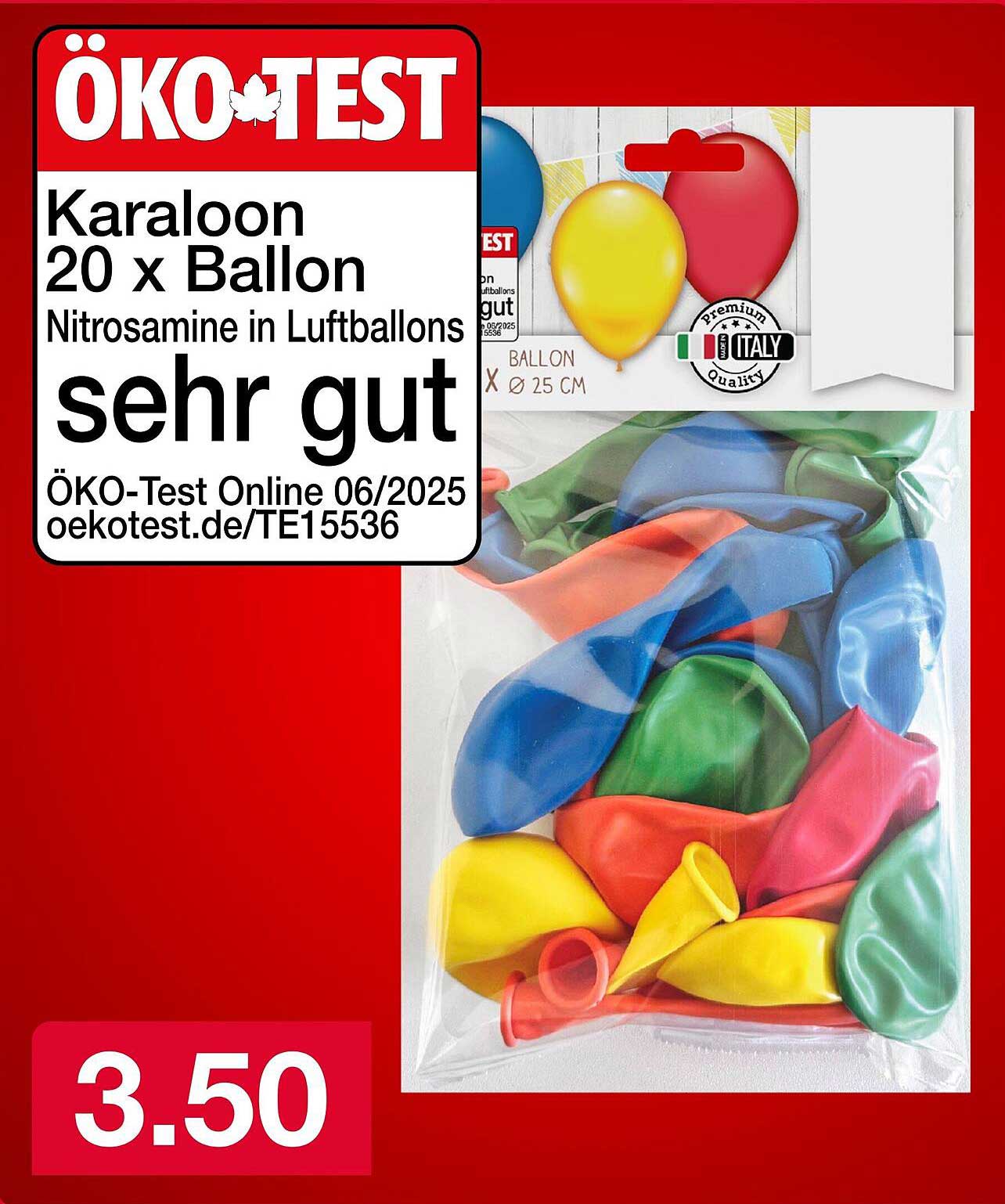 Karaloon 20 x Ballon – Nitrosamine in Luftballons, sehr gut