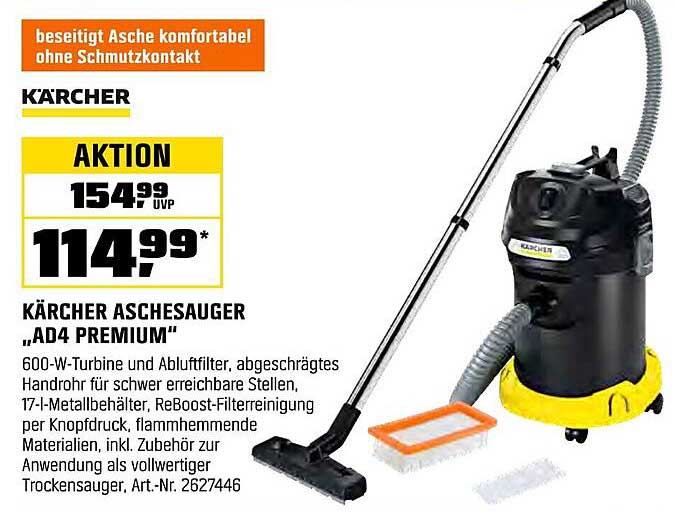 KÄRCHER ASCHESAUGER „AD4 PREMIUM“
