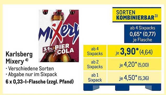Karlsberg Mixery - Bier x Cola 6 x 0,33 l-Flasche (zzgl. Pfand)