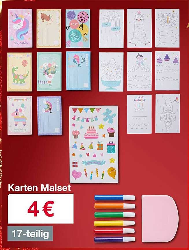 Karten Malset 17-teilig