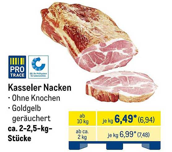 Kasseler Nacken - Ohne Knochen, goldgelb geräuchert
