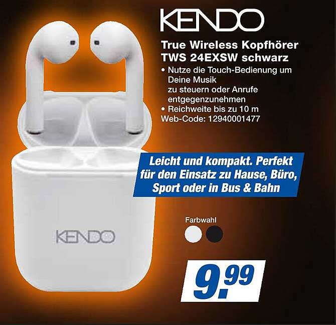 KENDO True Wireless Kopfhörer TWS 24EXSW schwarz