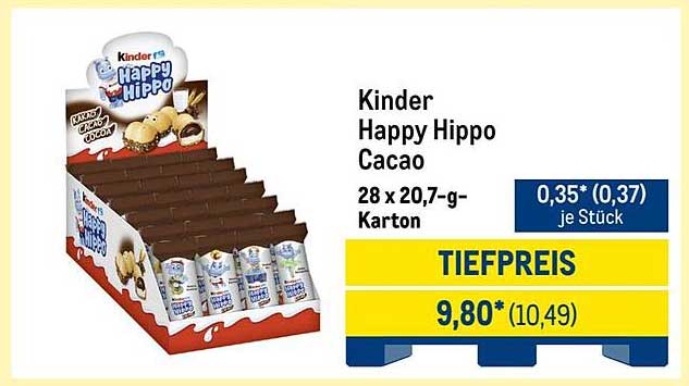 Kinder Happy Hippo Cacao 28 x 20,7-g-Karton